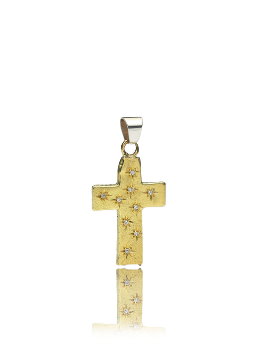 Sand Casted Cross with Stars