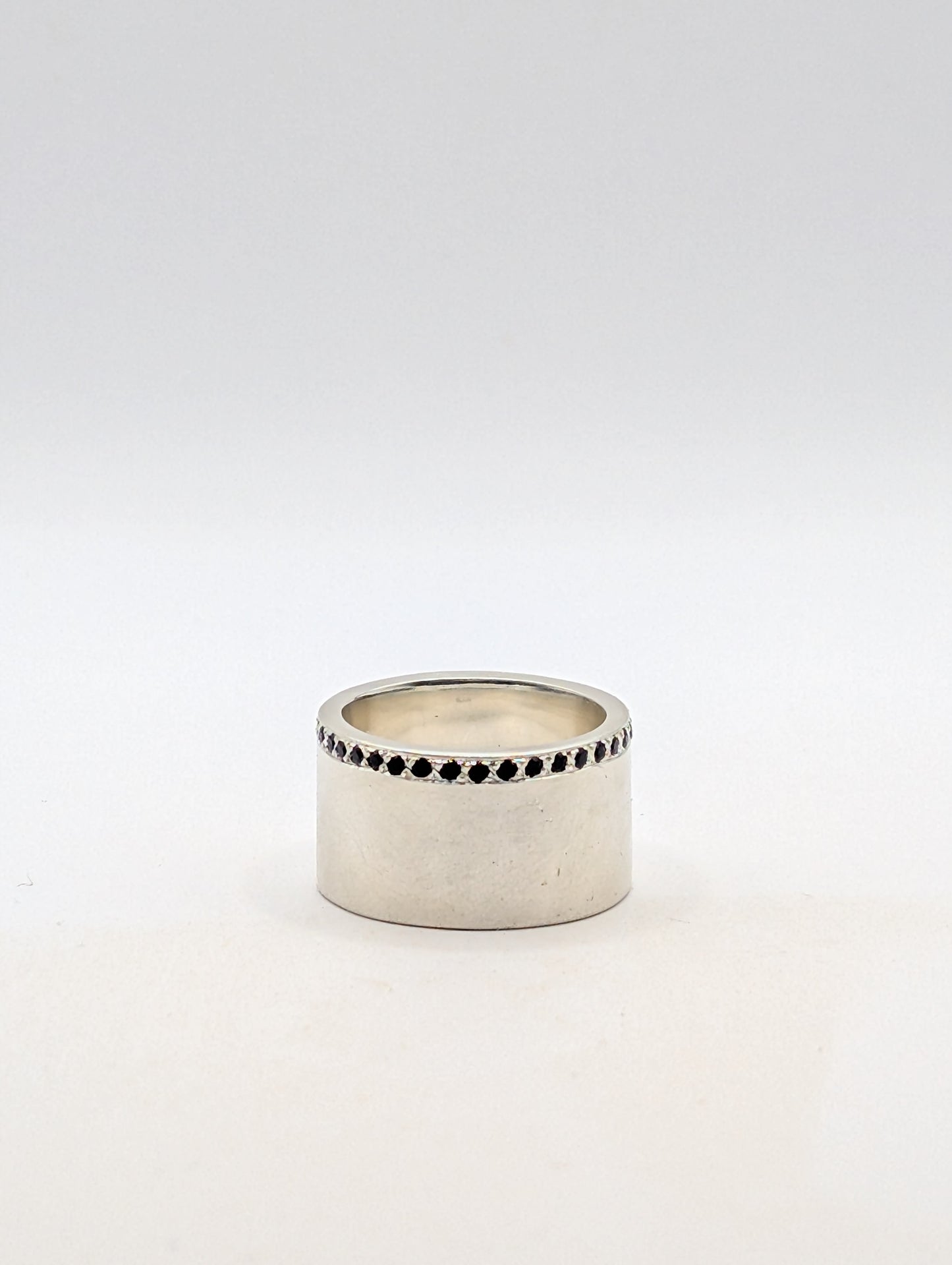 Sterling Silver Ring with Black Sapphires