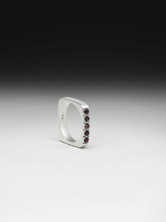 "The Classic Square with sapphires"