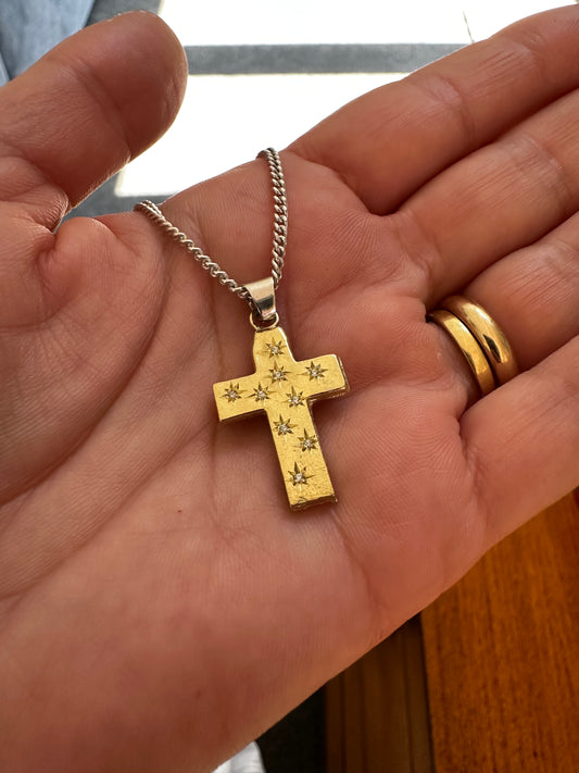 Sand Casted Cross with Stars