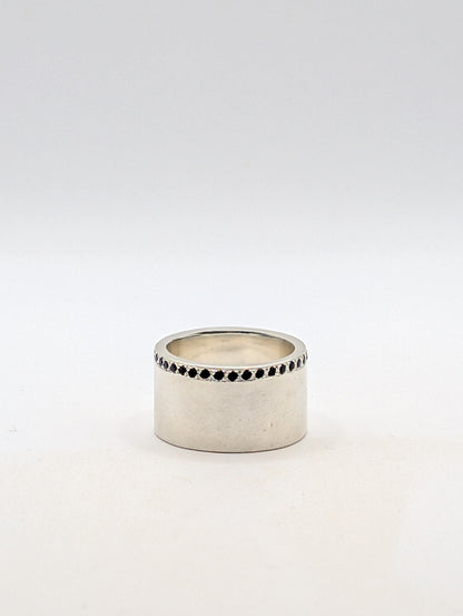 Sterling Silver Ring with Black Sapphires