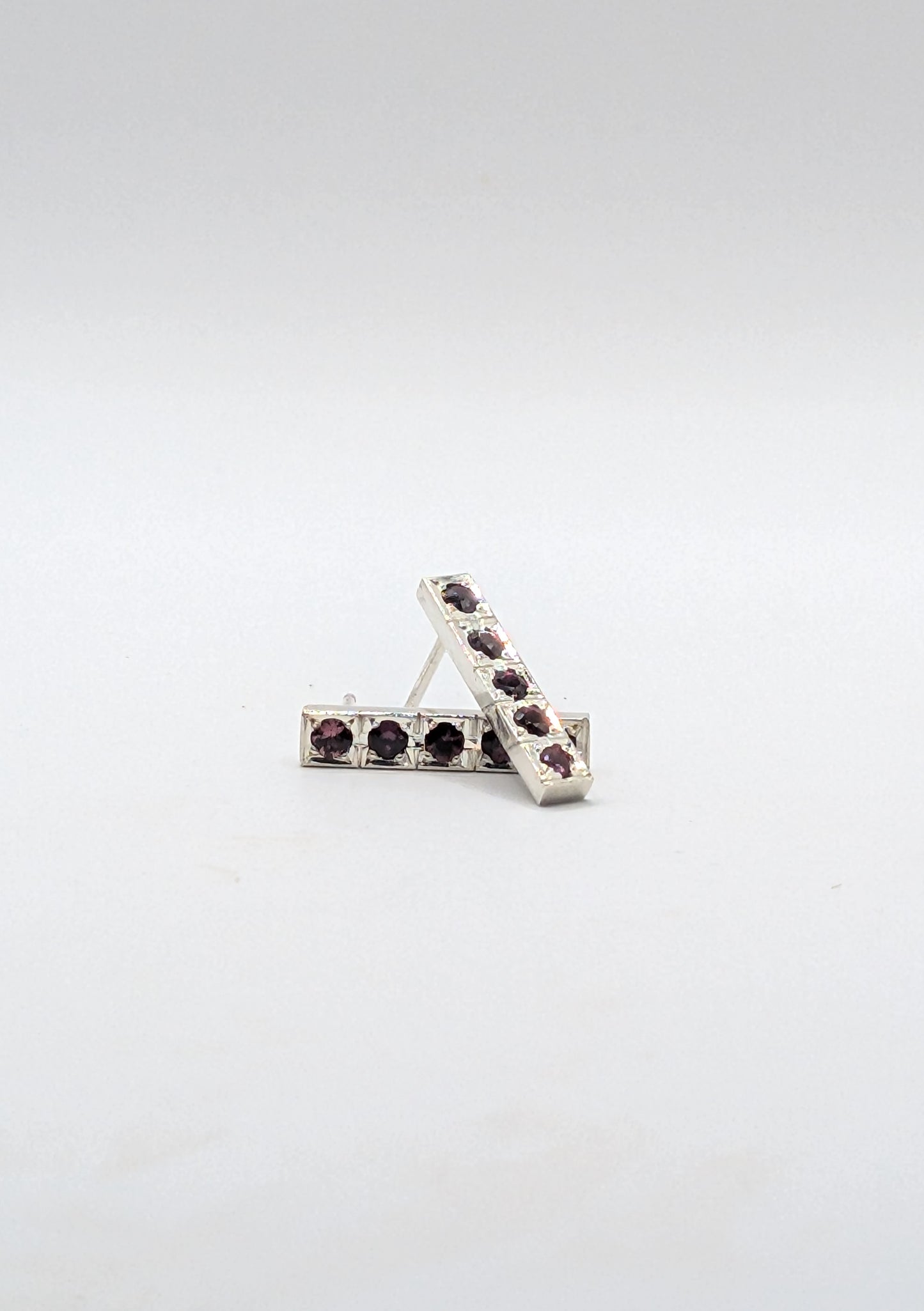 Sterling Silver Pink Sapphire Earrings