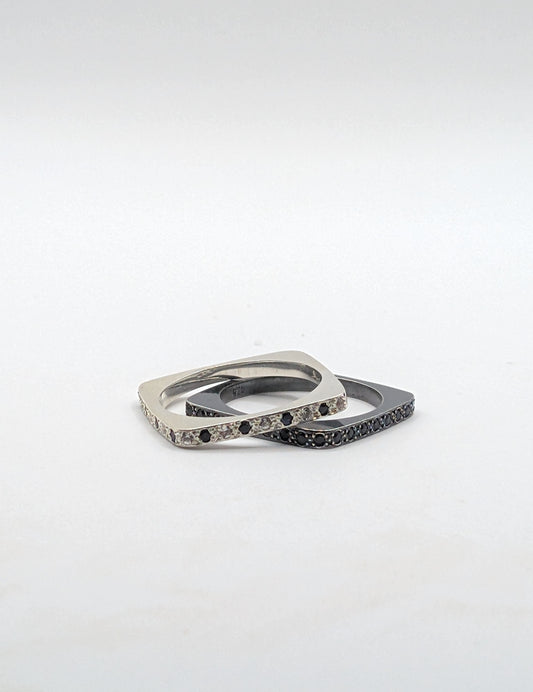 "Yaya" Sterling Silver Ring with Sapphires